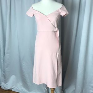 Topshop light pastel pink off shoulder dress sz 4